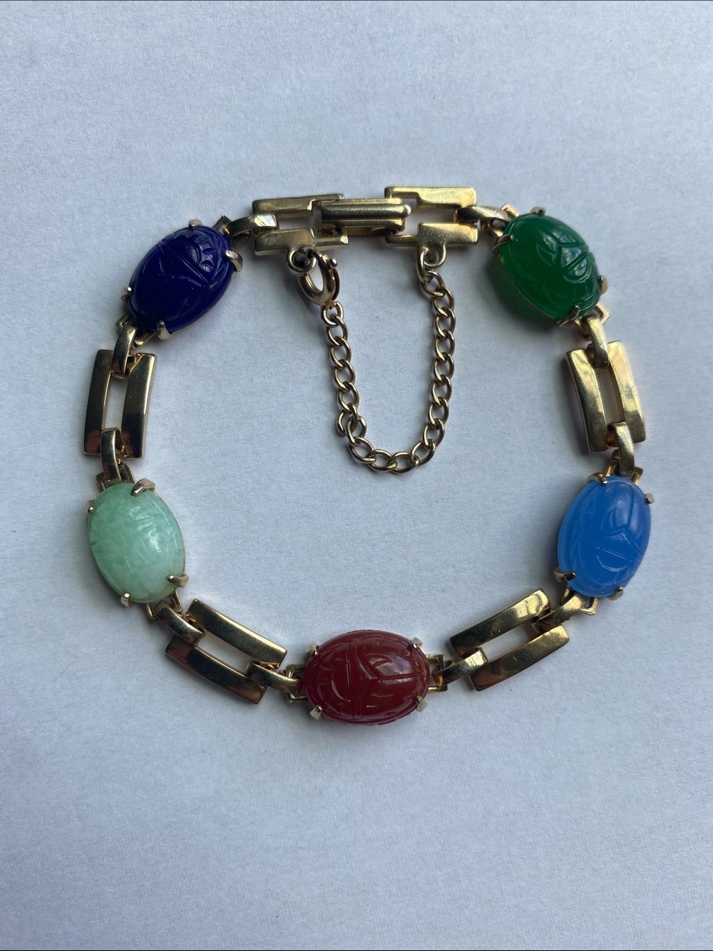 Vintage Gold-Tone MCM Scarab Beetle Link Bracelet